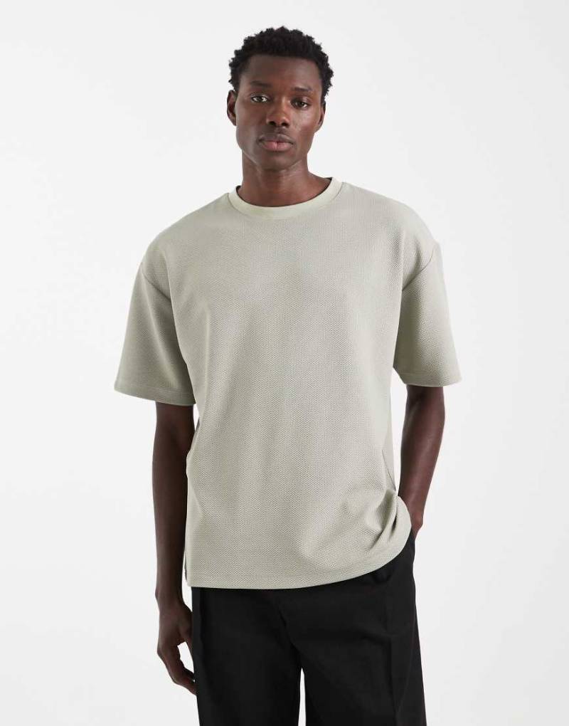 ASOS DESIGN - Oversized-T-Shirt in Hellgrün mit Struktur von ASOS DESIGN