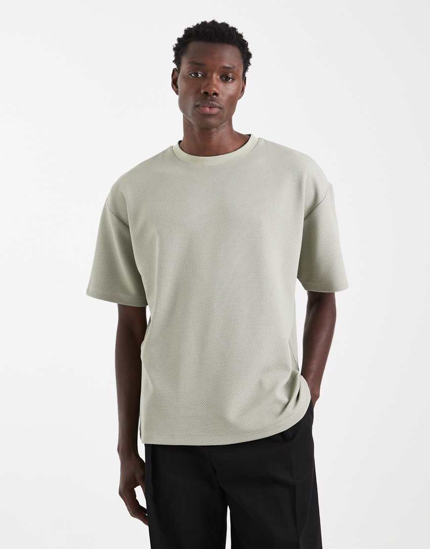 ASOS DESIGN - Oversized-T-Shirt in Hellgrün mit Struktur von ASOS DESIGN