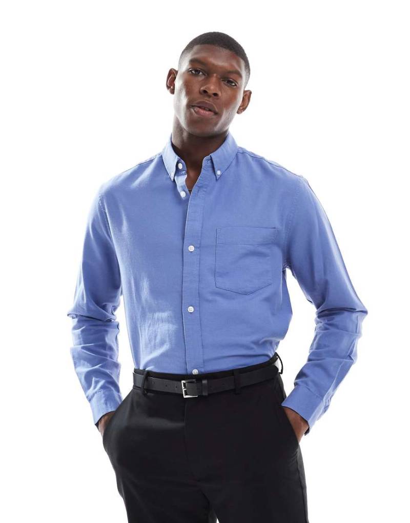 ASOS DESIGN - Oxford-Hemd in Blau mit Regular-Fit-Schnitt von ASOS DESIGN