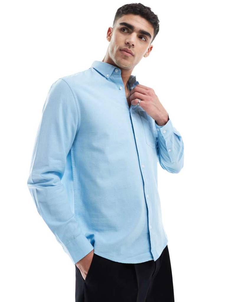 ASOS DESIGN - Oxford-Hemd in Hellblau mit Regular-Fit-Schnitt von ASOS DESIGN