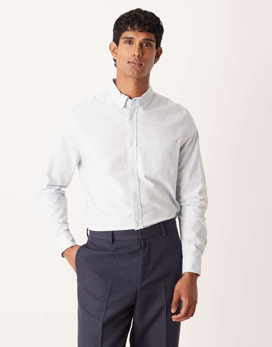 ASOS DESIGN - Oxford-Hemd in Hellblau mit normalem Schnitt von ASOS DESIGN