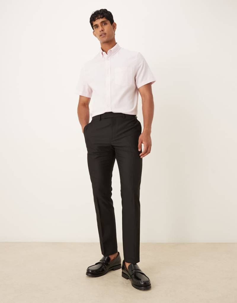 ASOS DESIGN - Regulär geschnittenes, kurzärmliges Oxford-Hemd in Rosa von ASOS DESIGN