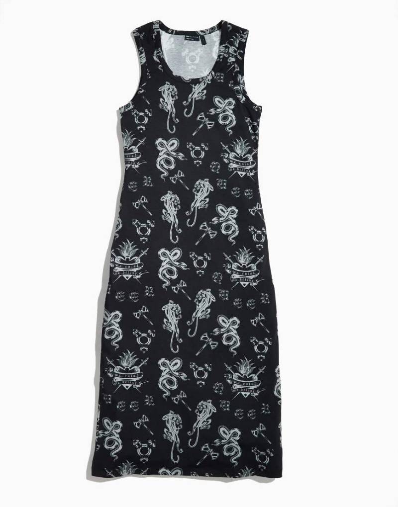 ASOS DESIGN - PRIDE - Unisex-Maxikleid in Schwarz mit Print von ASOS DESIGN