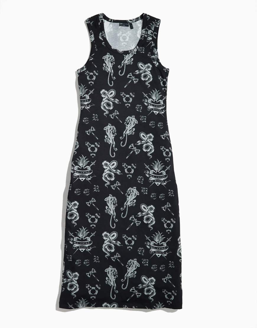 ASOS DESIGN - PRIDE - Unisex-Maxikleid in Schwarz mit Print von ASOS DESIGN