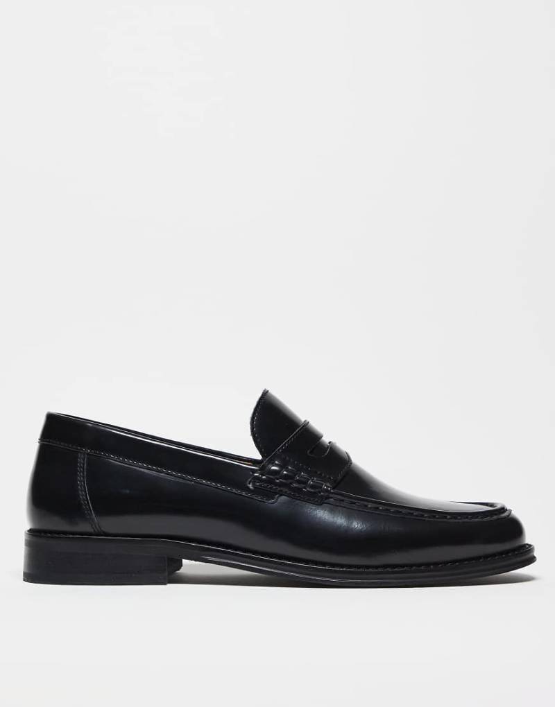 ASOS DESIGN - Penny-Loafer aus Leder in Schwarz von ASOS DESIGN