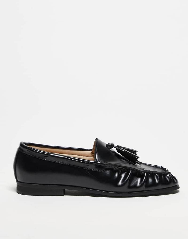 ASOS DESIGN - Penny-Loafer in Schwarz mit Fransen von ASOS DESIGN