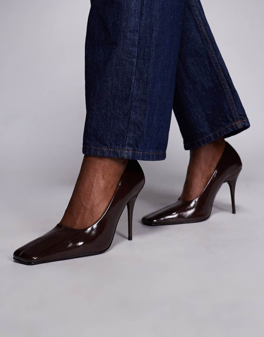ASOS DESIGN - Phillipa - Pumps in Schokobraun mit kantiger Spitze-Brown von ASOS DESIGN