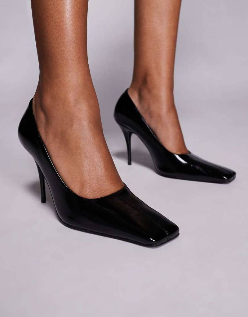 ASOS DESIGN - Phillipa - Pumps in Schwarz mit eckiger Zehenpartie und hohem Absatz von ASOS DESIGN