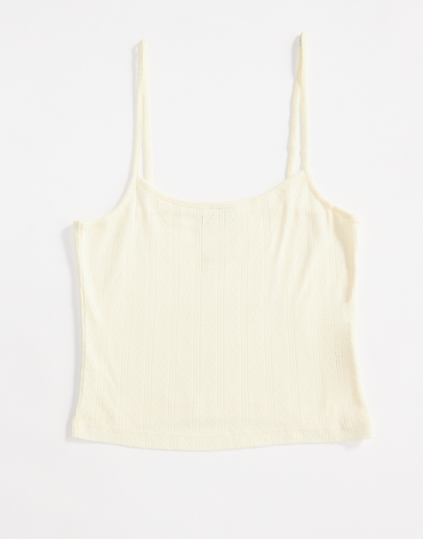 ASOS DESIGN - Pointelle-Camisole in Zitronengelb, Kombiteil von ASOS DESIGN