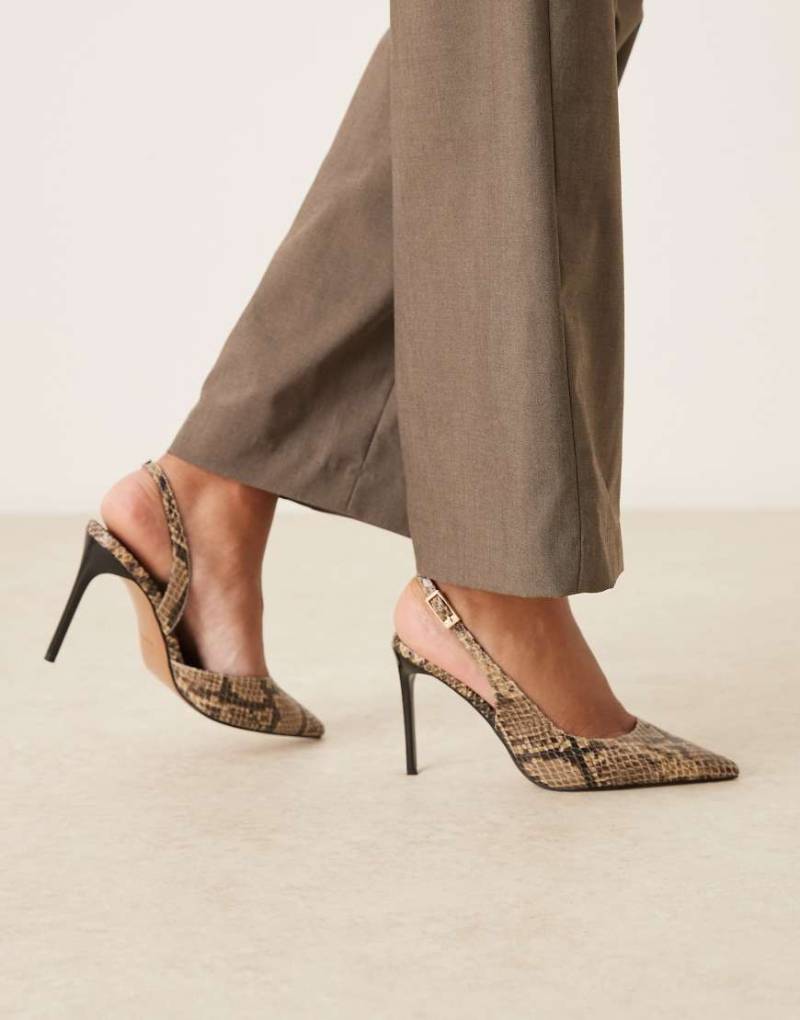 ASOS DESIGN - Polar D'Orsay - Slingback-Schuhe mit Schlangenmuster und hohem Absatz-Bunt ASOS DESIGN - Polar D'Orsay - Slingback-Schuhe mit Schlangenmuster und hohem Absatz-Bunt von ASOS DESIGN