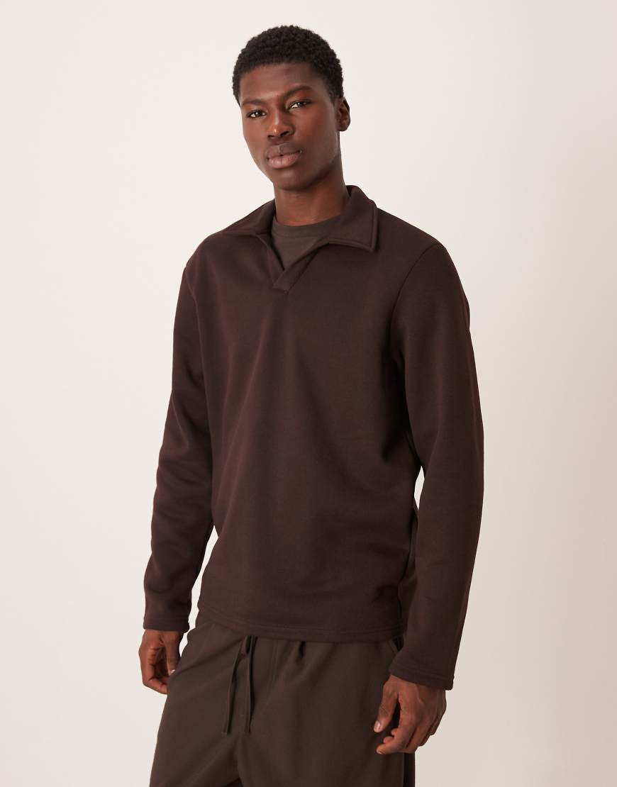 ASOS DESIGN - Polohemd in Braun mit Reverskragen-Brown von ASOS DESIGN