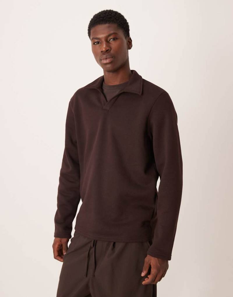 ASOS DESIGN - Polohemd in Braun mit Reverskragen-Brown von ASOS DESIGN