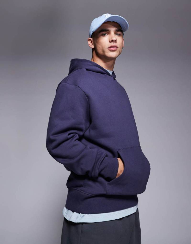ASOS DESIGN - Premium - Schwerer Oversize-Kapuzenpullover in Grau, 400 g/m² von ASOS DESIGN