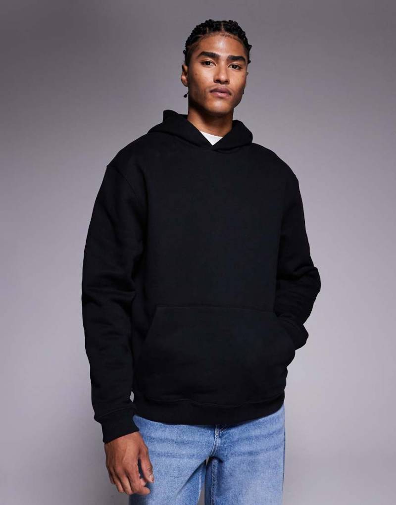 ASOS DESIGN - Premium - Schwerer Oversize-Kapuzenpullover in Schwarz, 400 g/m² von ASOS DESIGN