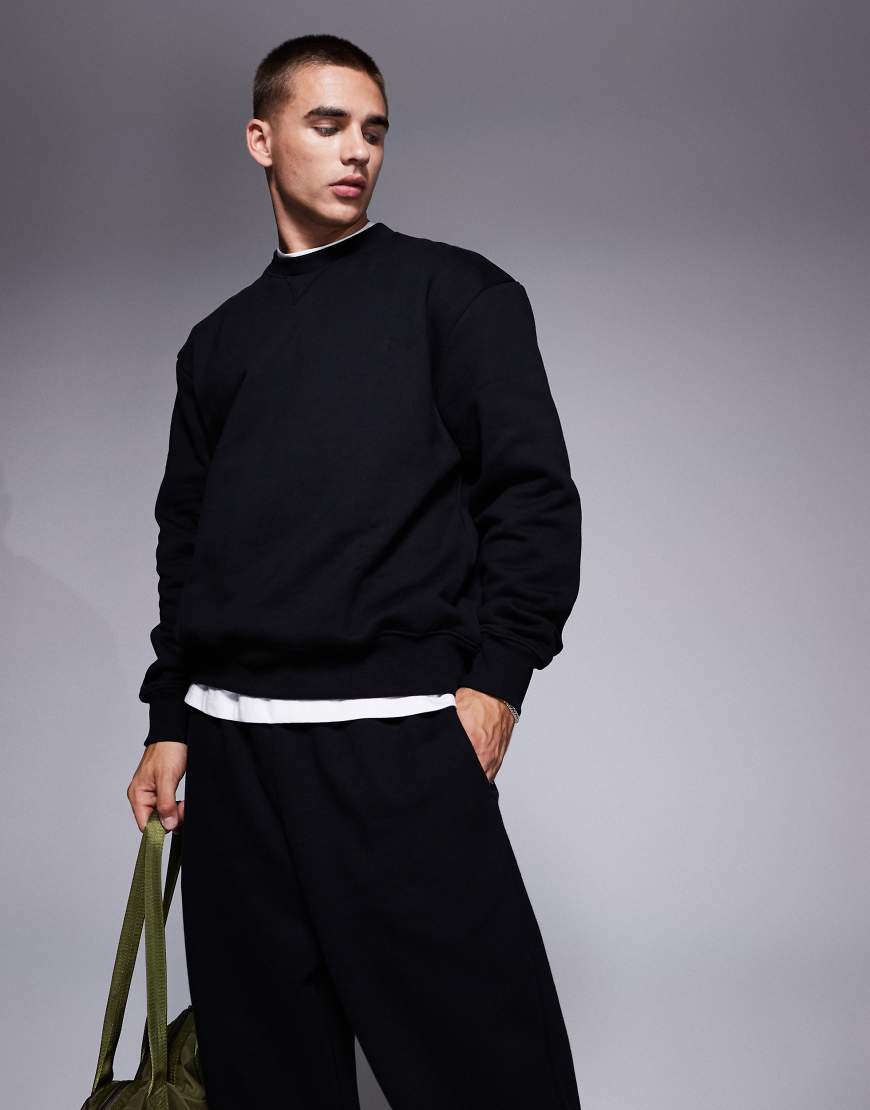 ASOS DESIGN - Premium - Schweres Oversize-Sweatshirt in Schwarz, 400 g/m² ASOS DESIGN - Premium - Schweres Oversize-Sweatshirt in Schwarz, 400 g/m² von ASOS DESIGN