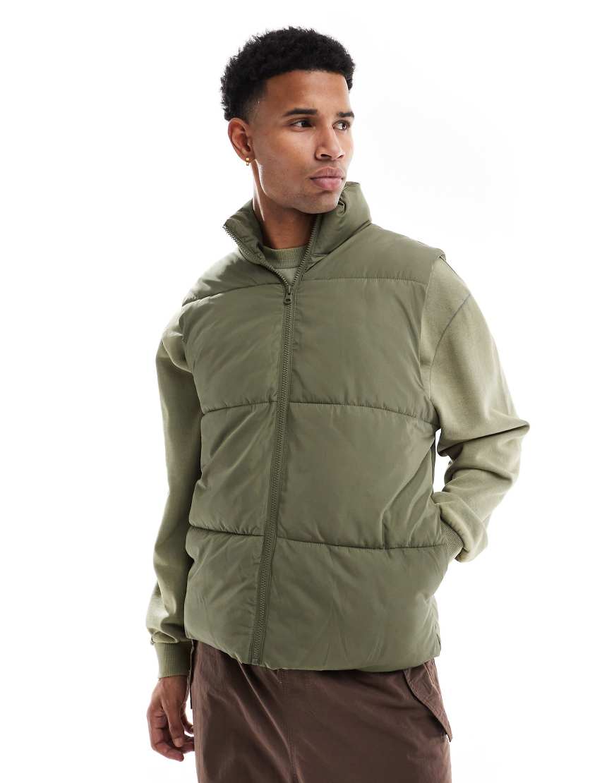 ASOS DESIGN - Puffer-Weste in Khaki-Grün von ASOS DESIGN