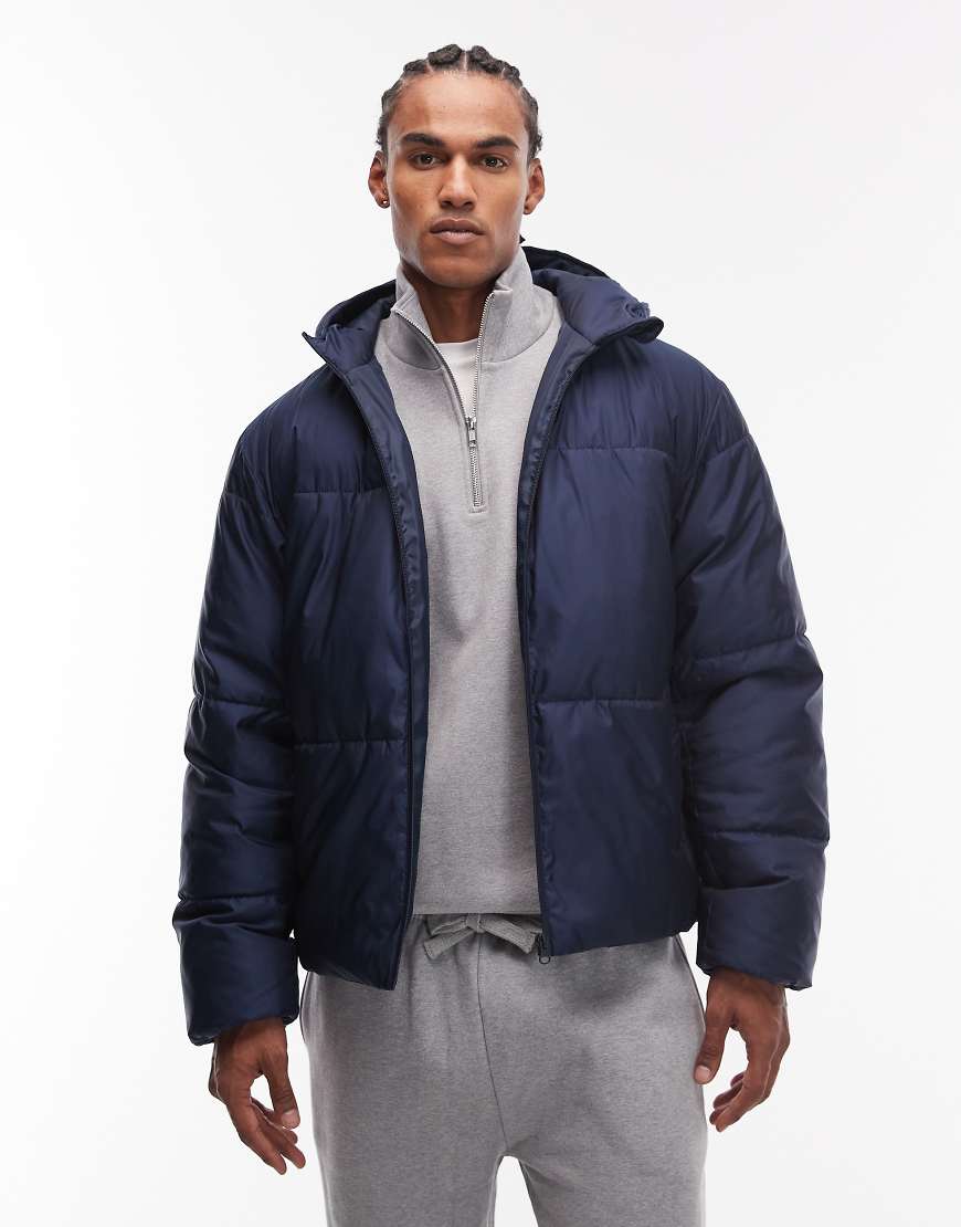 ASOS DESIGN - Pufferjacke aus peakMAX-Material in Marineblau von ASOS DESIGN
