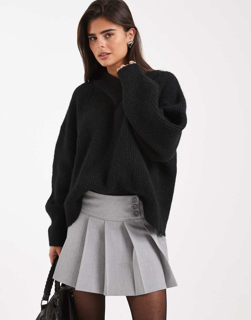 ASOS DESIGN - Pullover in Schwarz mit V-Ausschnitt von ASOS DESIGN