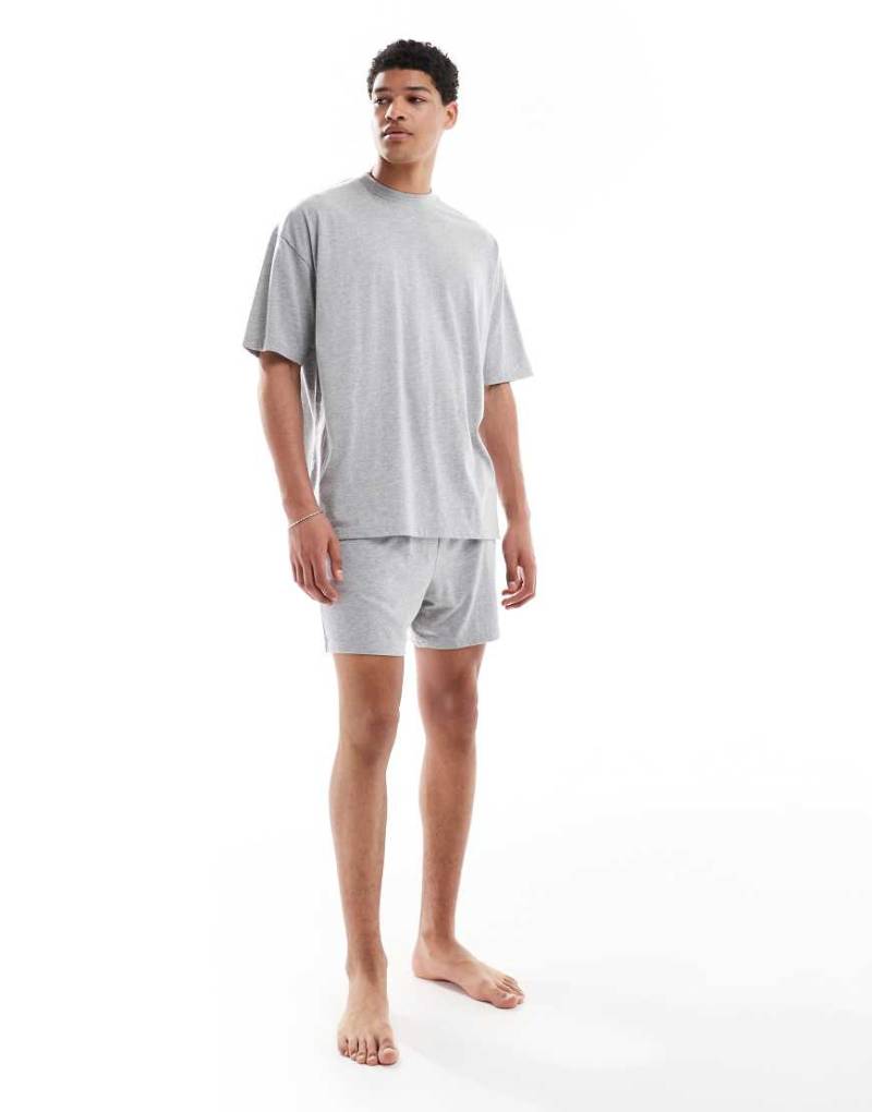ASOS DESIGN - Pyjama in grau meliert-Marineblau von ASOS DESIGN