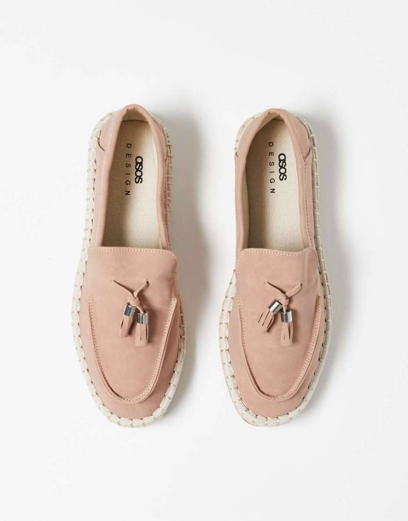 ASOS DESIGN - Quasten-Loafer-Espadrilles in Rosa von ASOS DESIGN