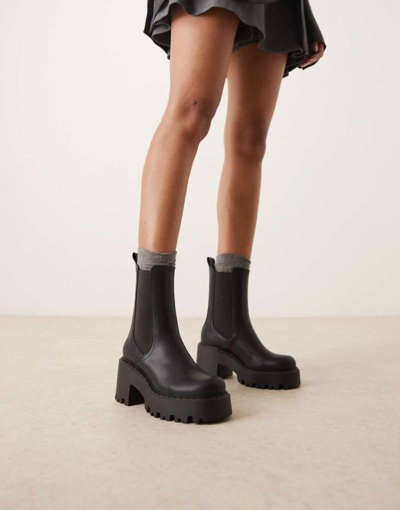 ASOS DESIGN - Rae - Chelsea-Stiefel in Schwarz mit dicker Sohle und Absatz von ASOS DESIGN