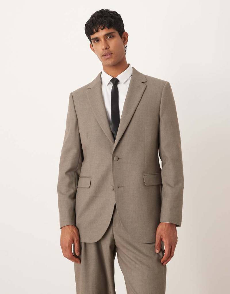 ASOS DESIGN - Regular-Fit-Anzugjacke aus Twill in Grün von ASOS DESIGN