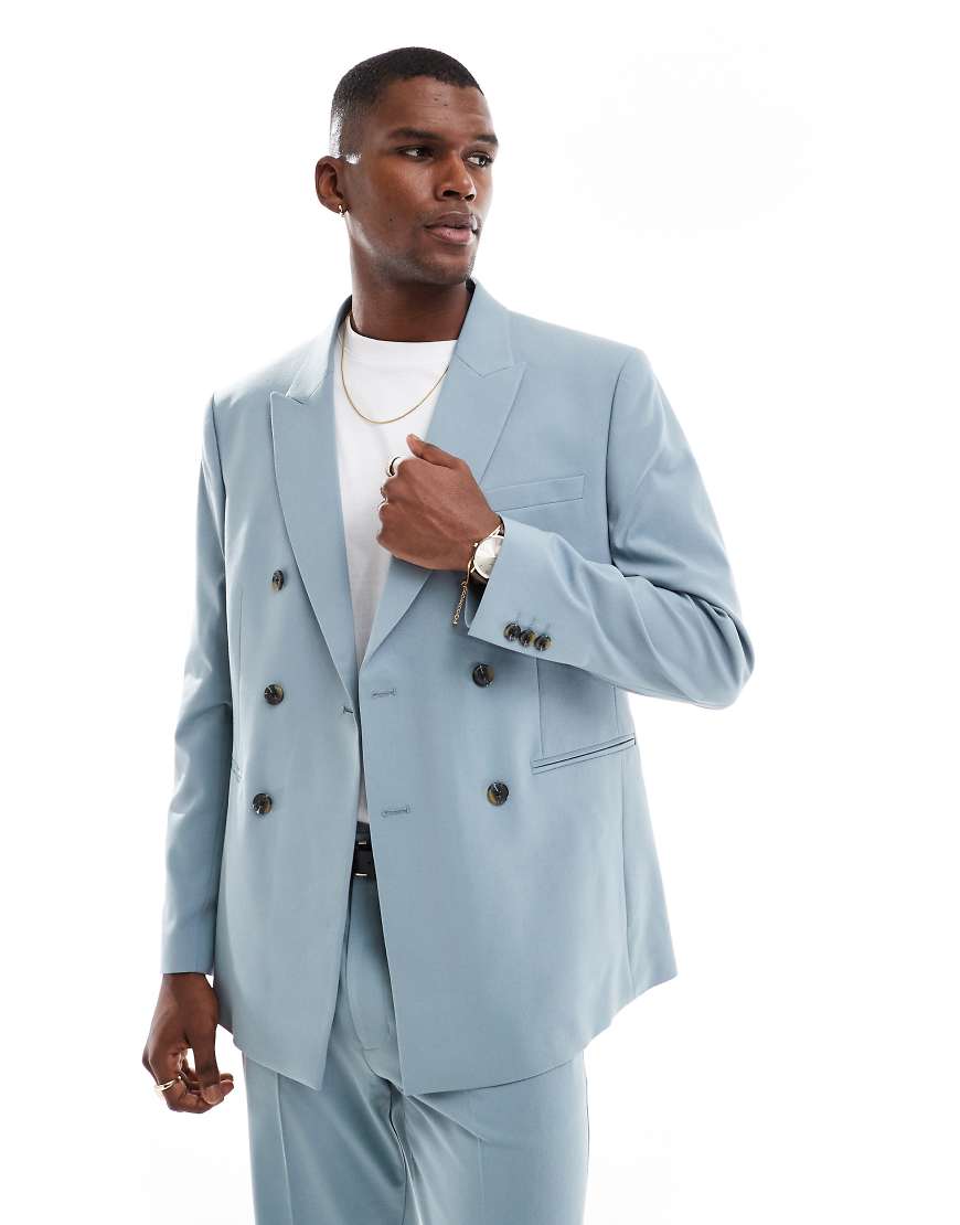 ASOS DESIGN - Regular-Fit-Anzugjacke in Hellblau ASOS DESIGN - Regular-Fit-Anzugjacke in Hellblau von ASOS DESIGN