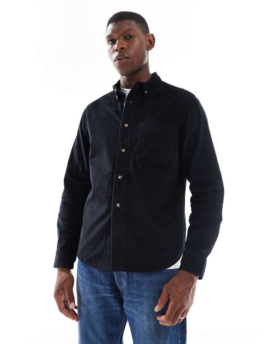 ASOS DESIGN - Regular-Fit-Cordhemd in Schwarz ASOS DESIGN - Regular-Fit-Cordhemd in Schwarz von ASOS DESIGN