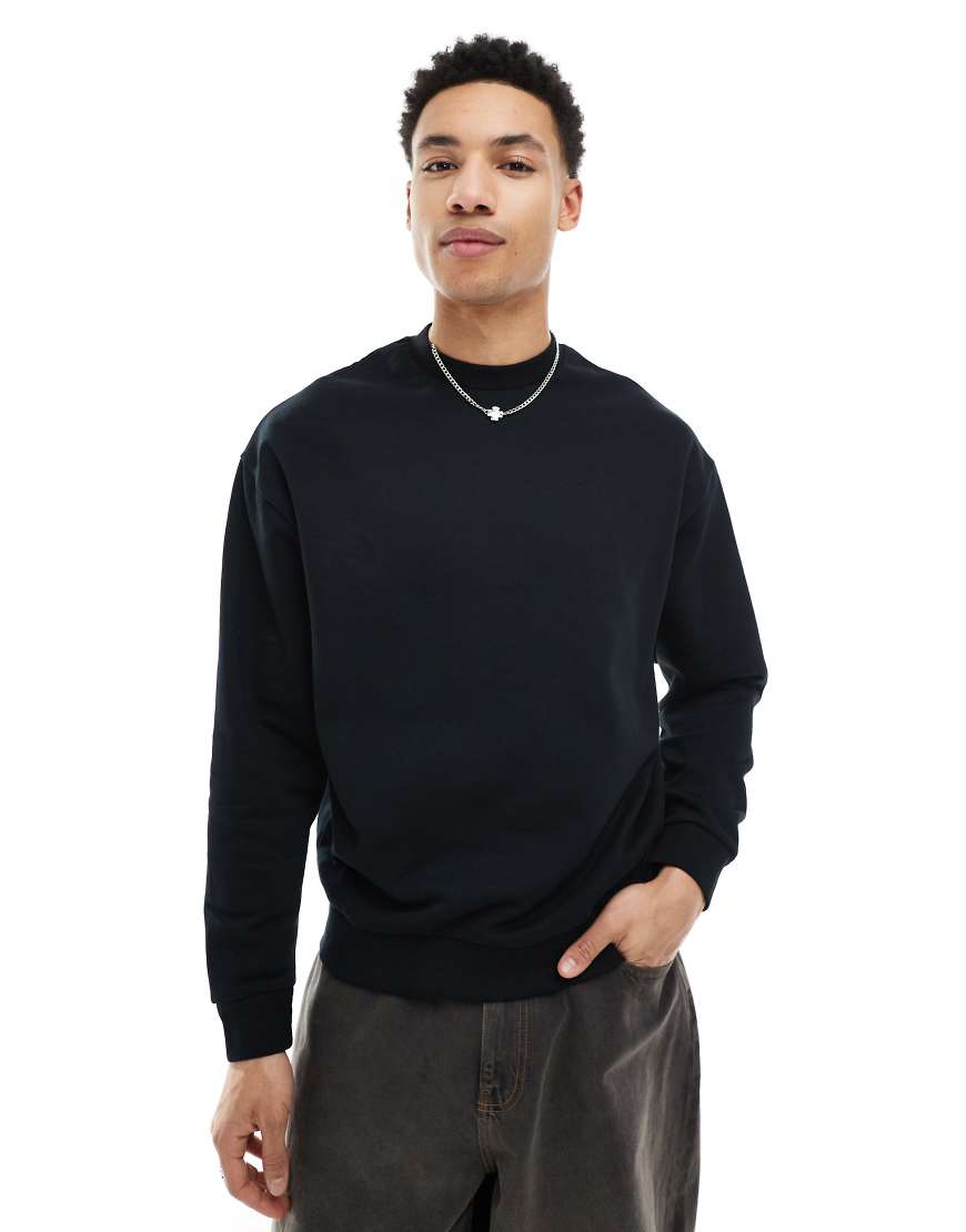 ASOS DESIGN - Relaxed Fit Basic-Sweatshirt in Schwarz von ASOS DESIGN