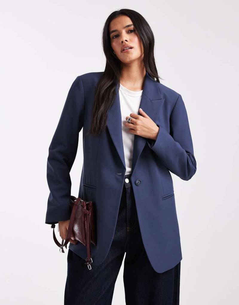 ASOS DESIGN - Relaxed-Fit-Blazer in Marineblau von ASOS DESIGN
