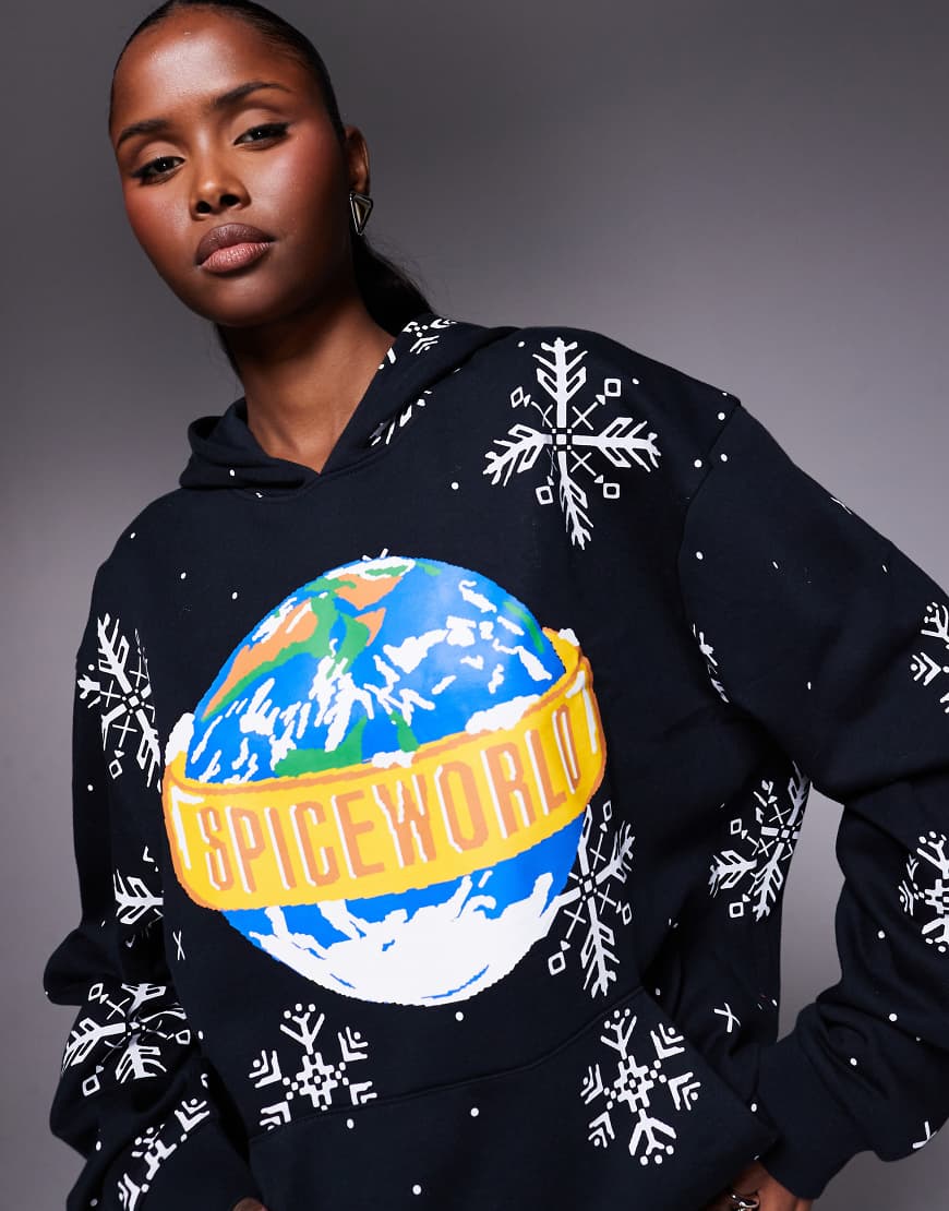 ASOS DESIGN - Relaxed-Fit-Kapuzenpullover in Schwarz mit Spice Girls-Print von ASOS DESIGN