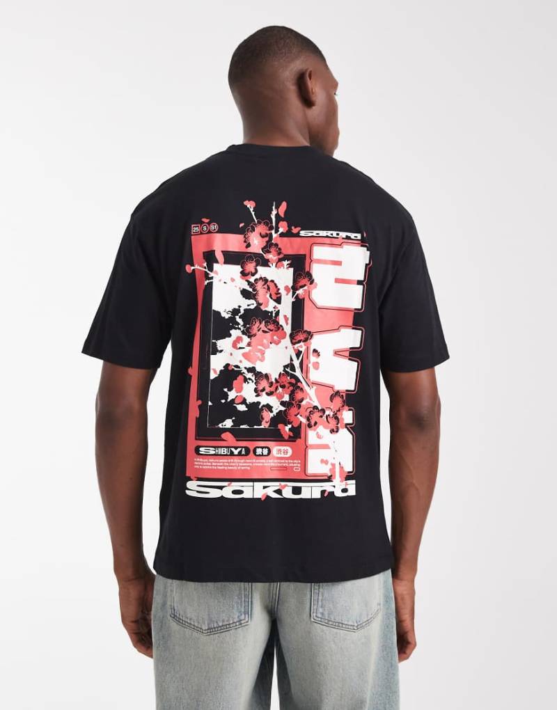 ASOS DESIGN - Relaxed-Fit-T-Shirt in Schwarz mit Souvenir-Grafik von ASOS DESIGN