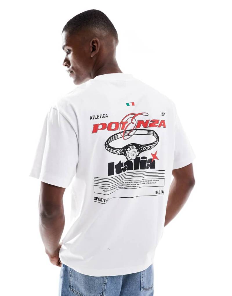 ASOS DESIGN - Relaxed Fit T-Shirt in Weiß mit „Italia"-Rückengrafik von ASOS DESIGN