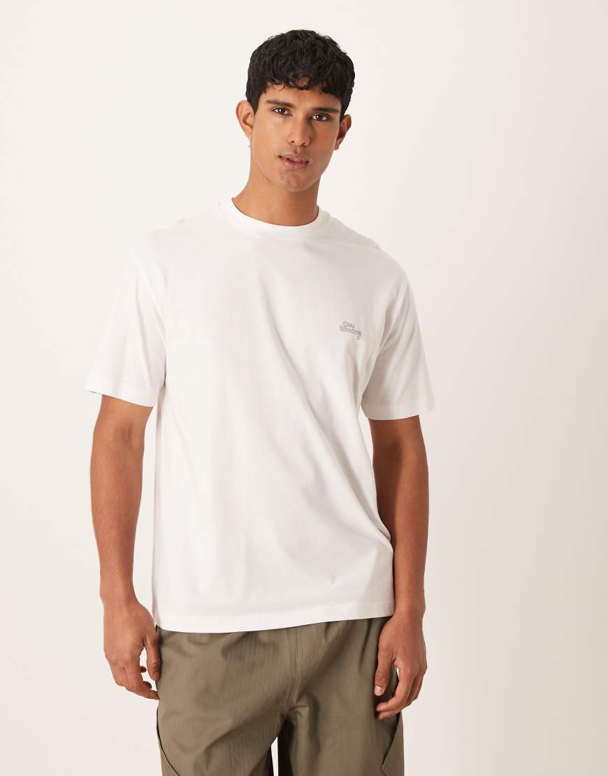 ASOS DESIGN - Relaxed-Fit-T-Shirt in Weiß mit Textaufdruck an der Brust von ASOS DESIGN