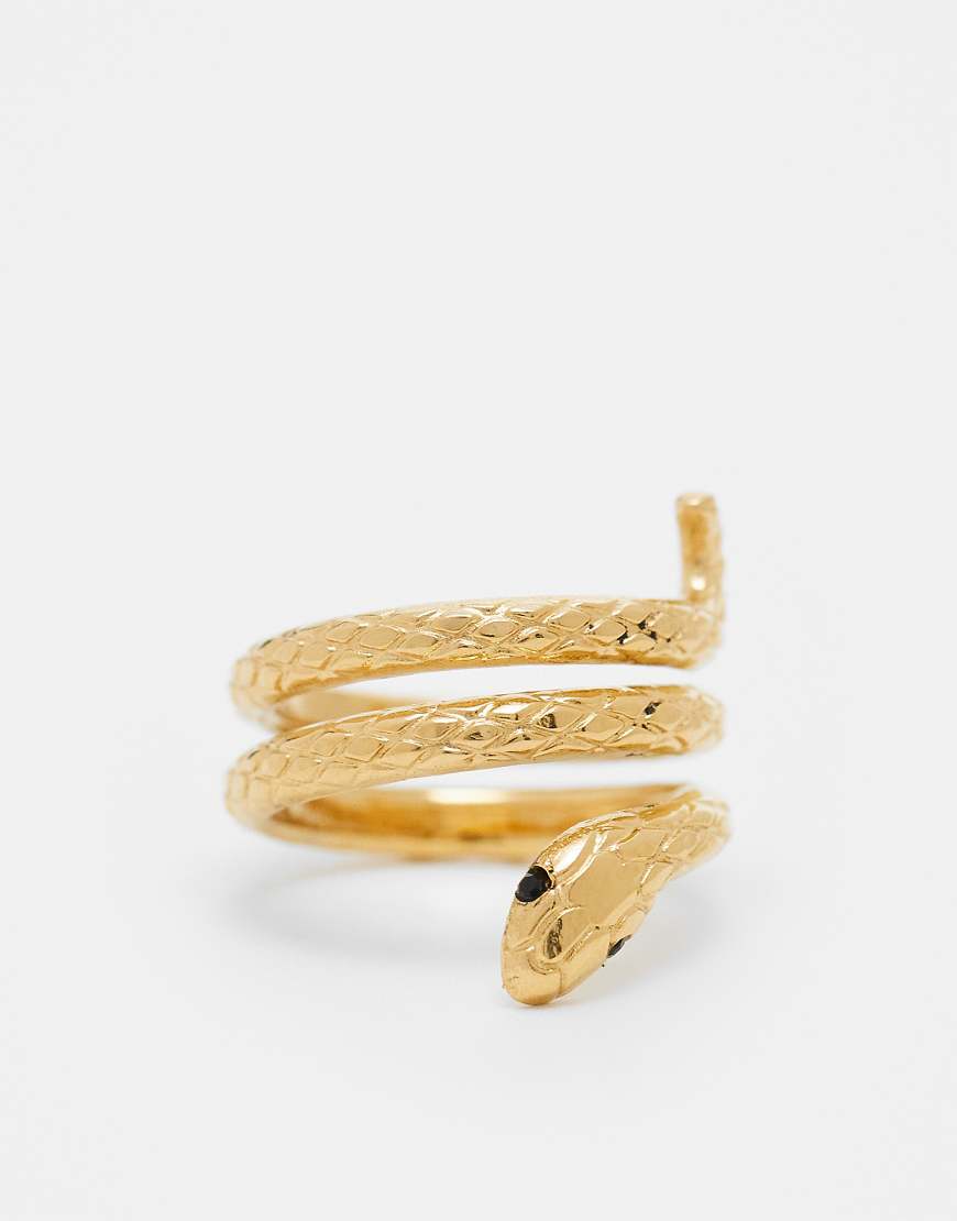 ASOS DESIGN - Ring aus wasserfestem Edelstahl im Schlangen-Design-Goldfarben von ASOS DESIGN