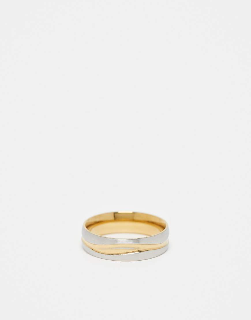 ASOS DESIGN - Ring aus wasserfestem Edelstahl in Silber- und Goldoptik-Bunt ASOS DESIGN - Ring aus wasserfestem Edelstahl in Silber- und Goldoptik-Bunt von ASOS DESIGN