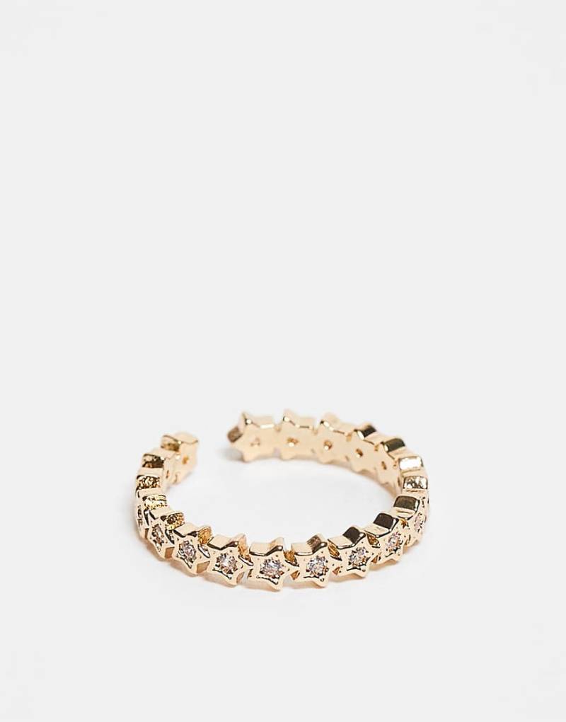 ASOS DESIGN - Ring in Goldoptik mit Strassdetail-Goldfarben von ASOS DESIGN