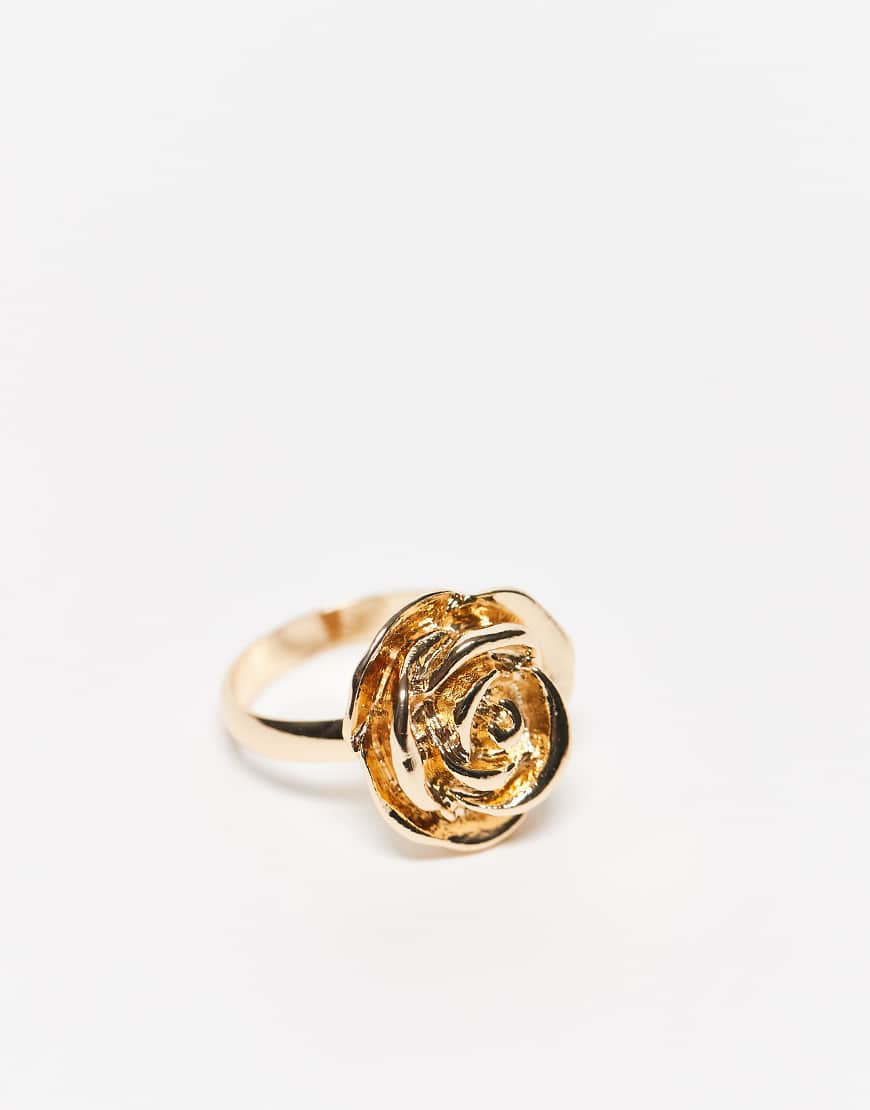ASOS DESIGN - Goldfarbener Ring mit Blumendesign von ASOS DESIGN