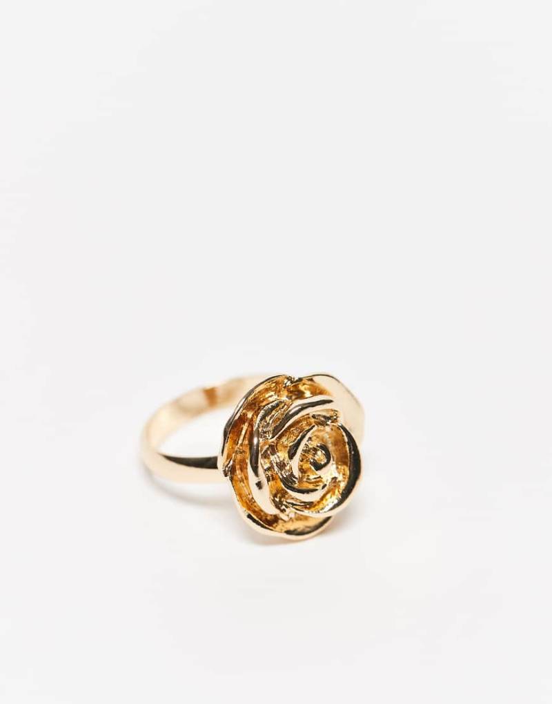 ASOS DESIGN - Goldfarbener Ring mit Blumendesign von ASOS DESIGN