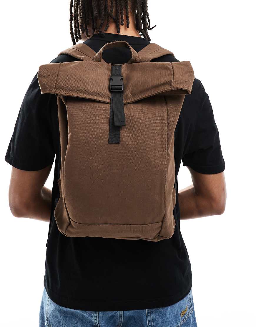 ASOS DESIGN - Rolltop-Rucksack aus Canvas in Braun ASOS DESIGN - Rolltop-Rucksack aus Canvas in Braun von ASOS DESIGN