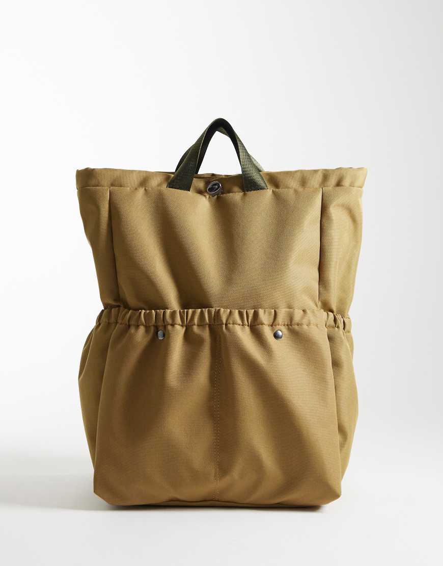 ASOS DESIGN - Rucksack aus Canvas in Neutral von ASOS DESIGN