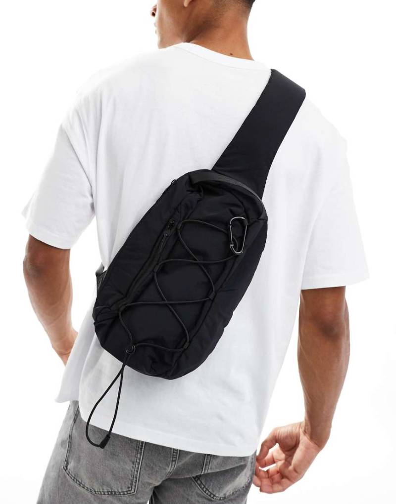 ASOS DESIGN - Rucksack in Schwarz mit Tunnelzug-Neutral von ASOS DESIGN