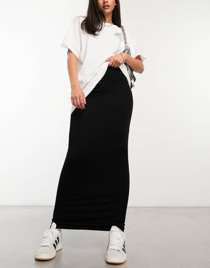 ASOS DESIGN - Säulen-Maxirock in Schwarz von ASOS DESIGN