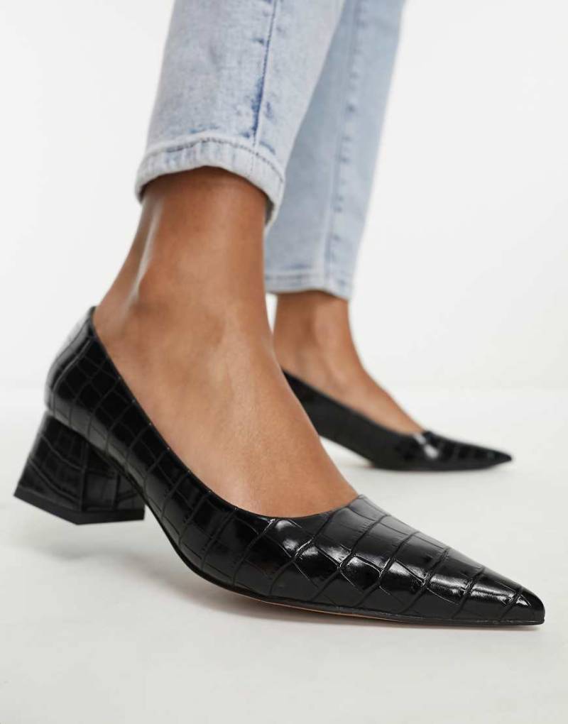 ASOS DESIGN - Saint - Schuhe in Schwarz mit mittelhohem Blockabsatz von ASOS DESIGN