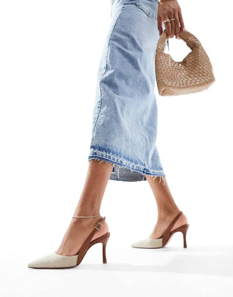 ASOS DESIGN - Samber 2 - Hohe Schuhe in Natur mit Stilettoabsatz und Fersenriemen-Neutral ASOS DESIGN - Samber 2 - Hohe Schuhe in Natur mit Stilettoabsatz und Fersenriemen-Neutral von ASOS DESIGN