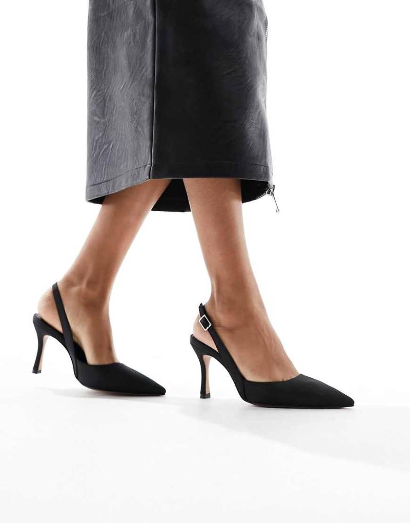 ASOS DESIGN - Samber 2 - Hohe Schuhe in Schwarz mit Stilettoabsatz und Fersenriemen von ASOS DESIGN