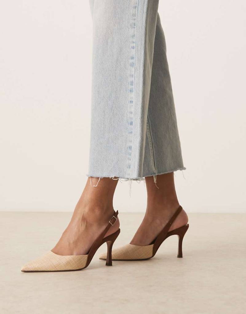 ASOS DESIGN - Samber 2 - Stilettos in Natur und Schokobraun mit Fersenriemchen-Bunt von ASOS DESIGN