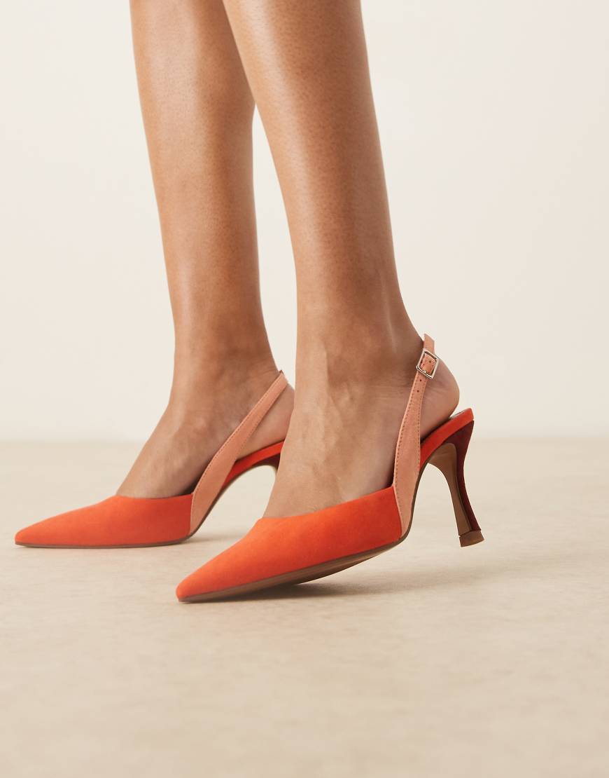 ASOS DESIGN - Samber - Hohe Schuhe aus Wildlederimitat in verschiedenen Farben mit Stilettoabsatz und Fersenriemen-Bunt von ASOS DESIGN