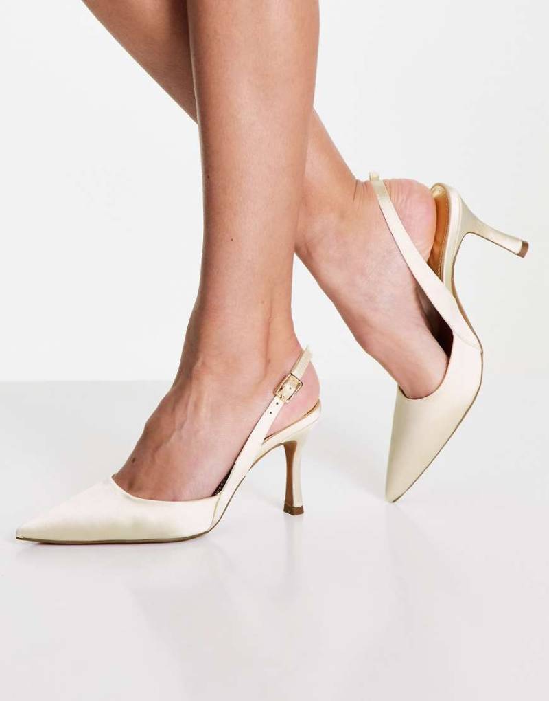 ASOS DESIGN - Samber - Hohe Schuhe in Elfenbein mit Stilettoabsatz und Fersenriemen-Weiß ASOS DESIGN - Samber - Hohe Schuhe in Elfenbein mit Stilettoabsatz und Fersenriemen-Weiß von ASOS DESIGN