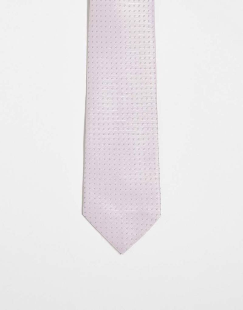 ASOS DESIGN - Satin-Krawatte in Rosa mit Tupfen von ASOS DESIGN